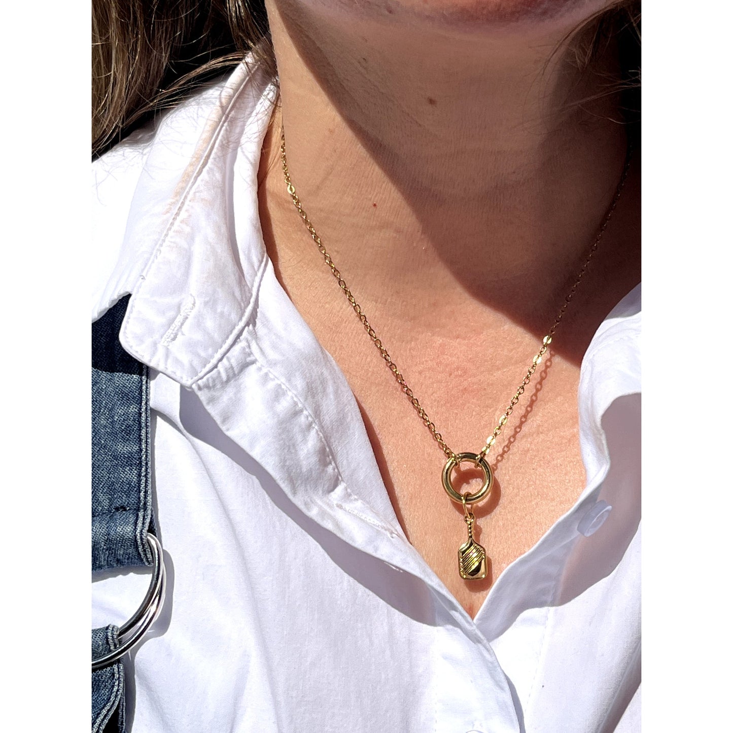 Gold Pickleball Charm