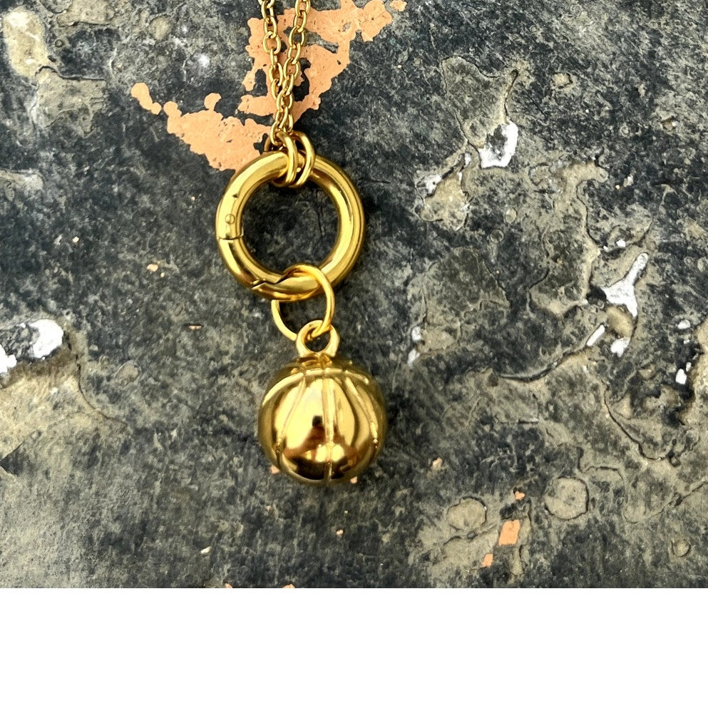 Gold Basketball Charm