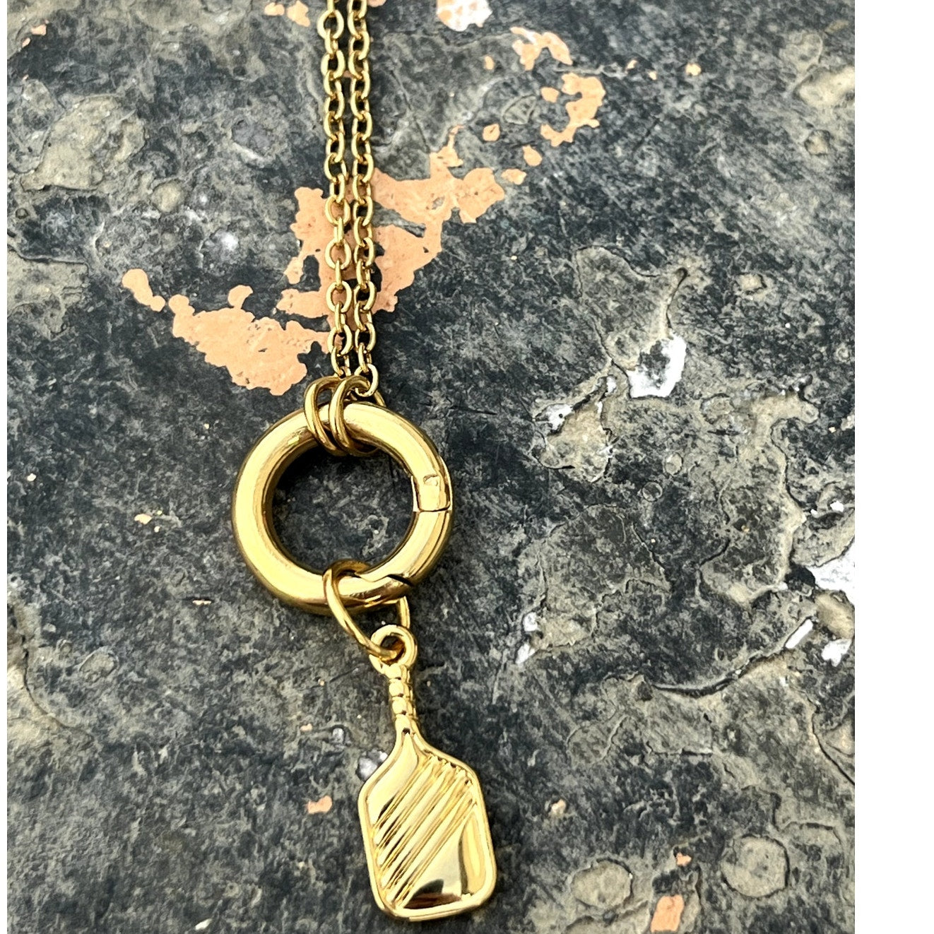 Gold Pickleball Charm