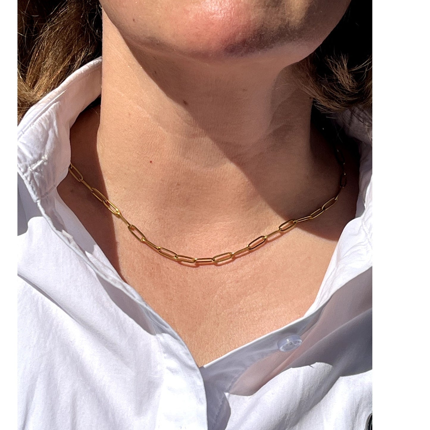 Gold Paperclip Necklace