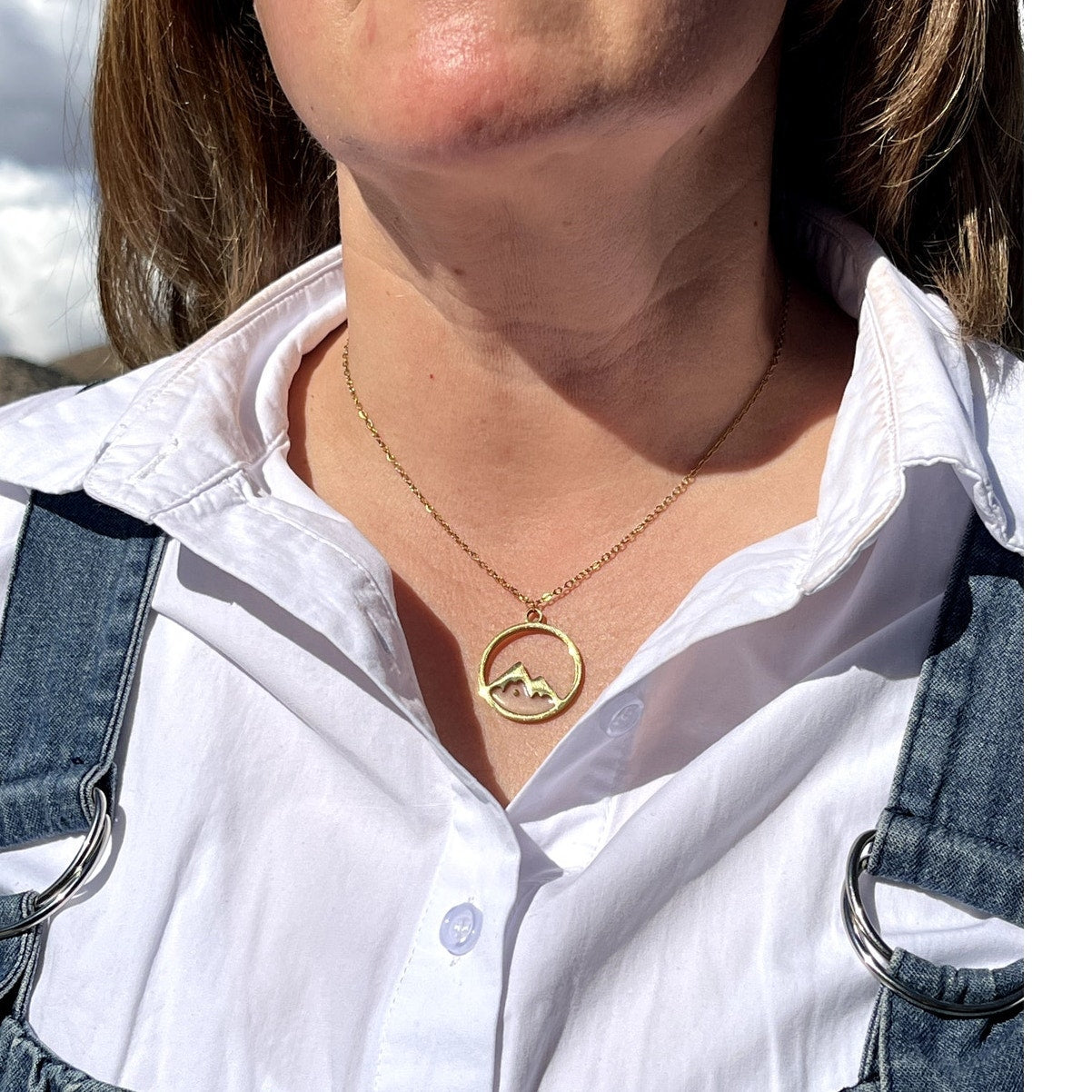Gold Faith as a Mustard Seed Mountain Necklace