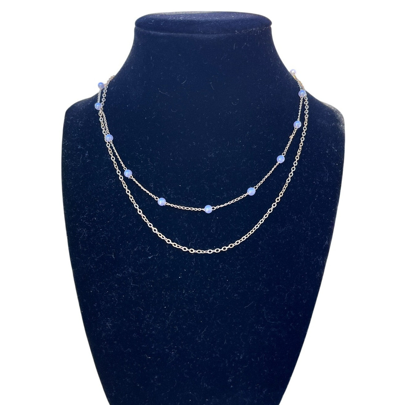 Delicate Double Strand Gold and Pearl Necklace