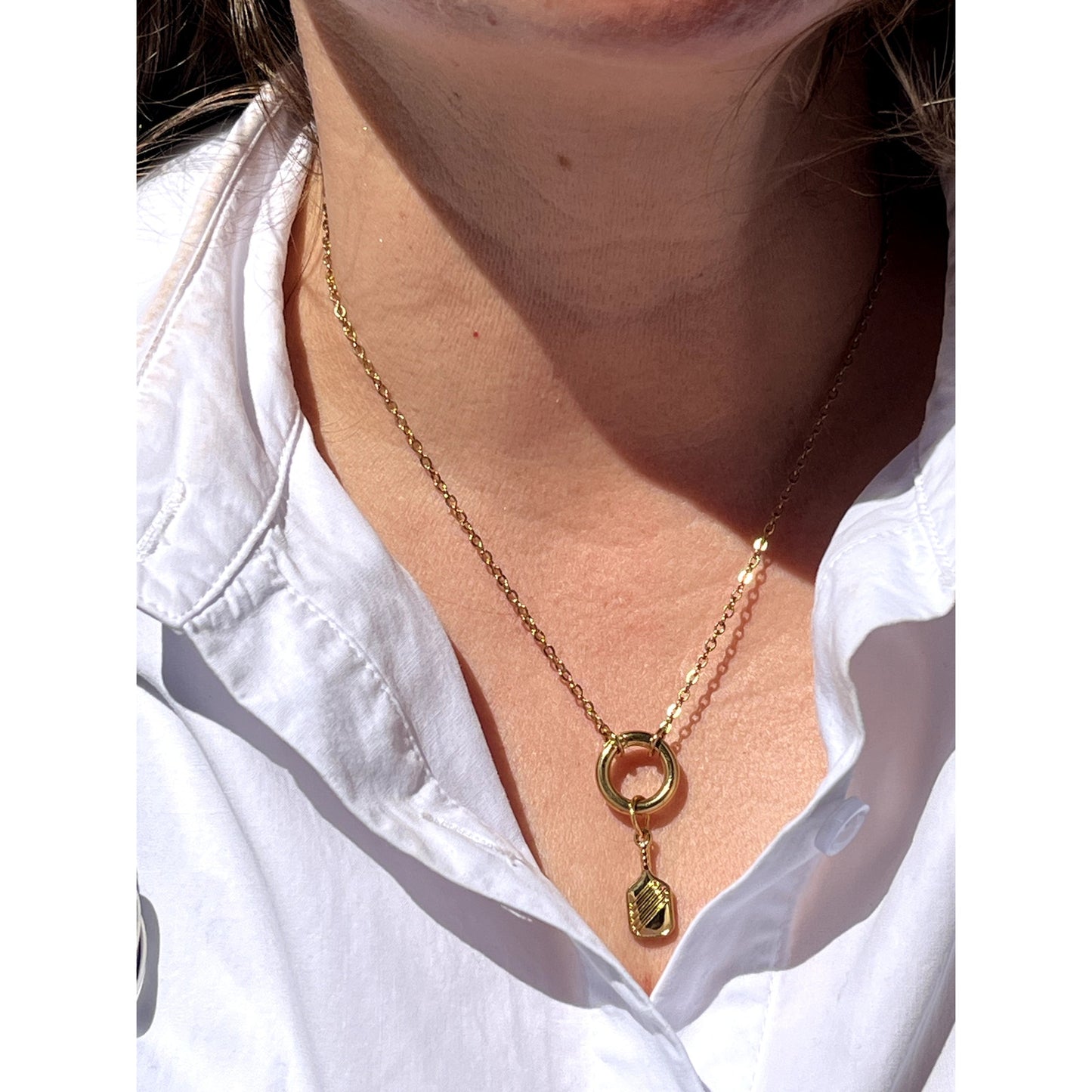 Gold Pickleball Charm