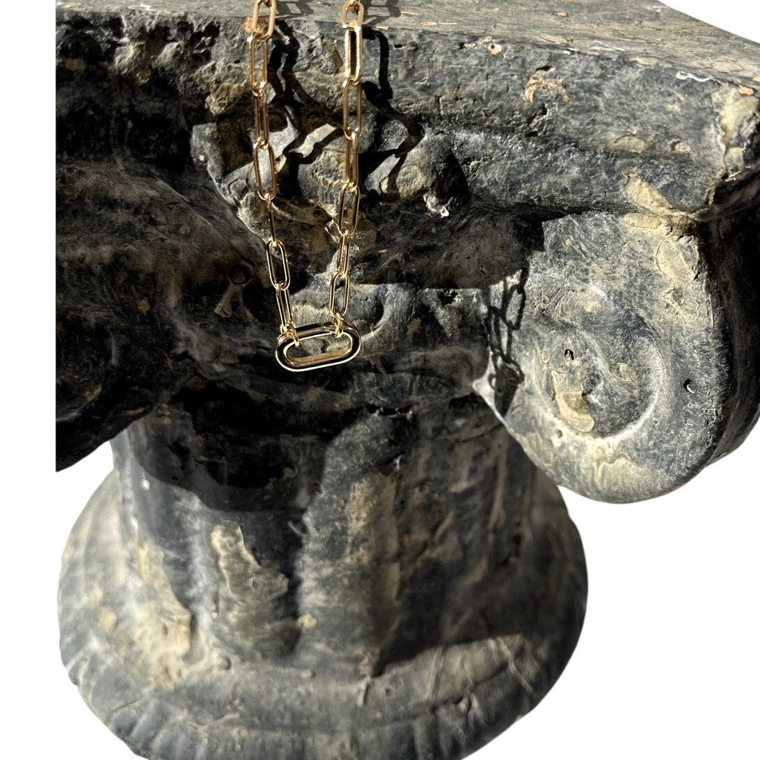 Carabiner Gold Necklace.  Perfect for holding charms