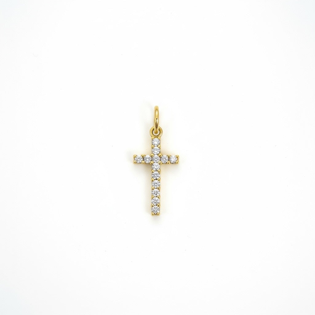 Iced out Gold Cross Charm