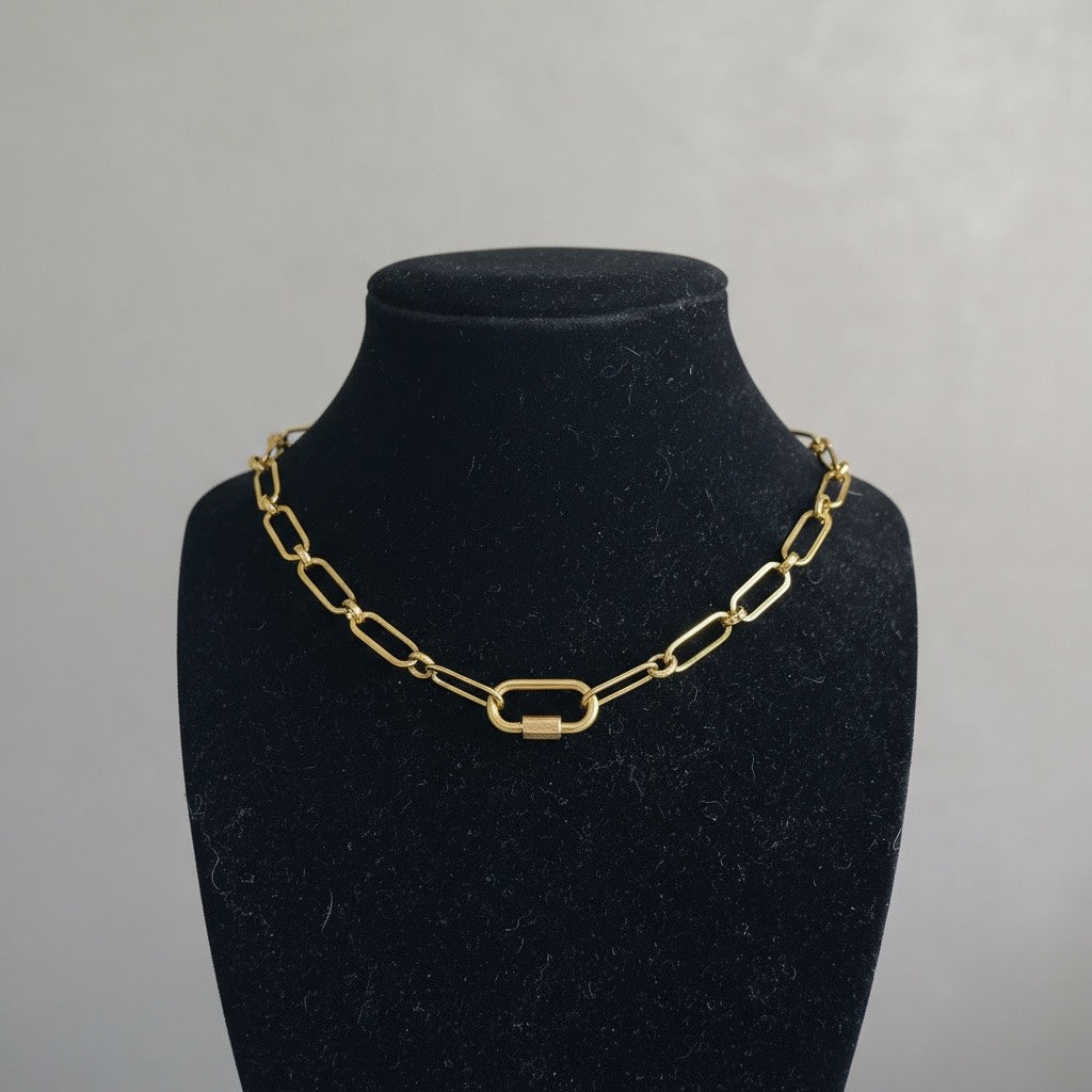 Gold Paperclip Pet/Owner Necklace