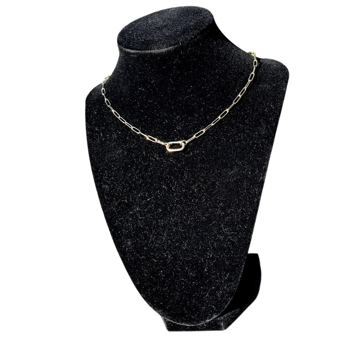 Carabiner Gold Necklace.  Perfect for holding charms