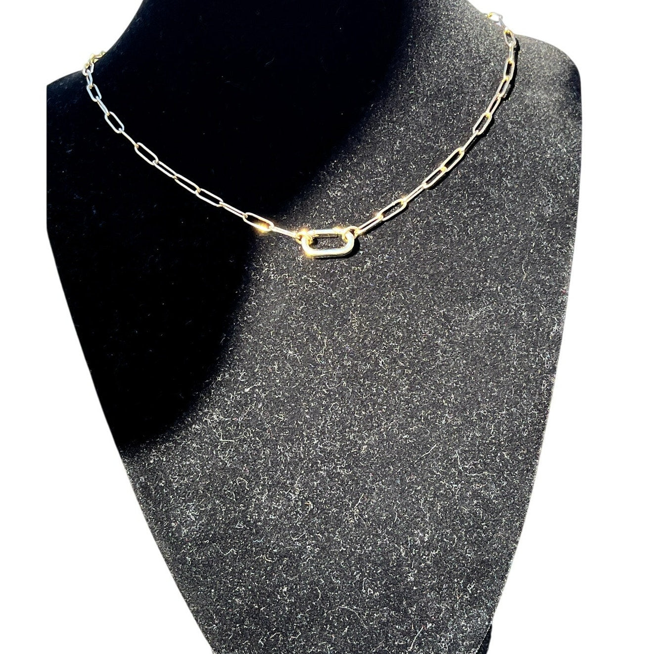 Carabiner Gold Necklace.  Perfect for holding charms