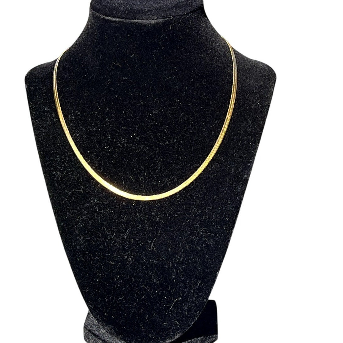 Gold Herring Bone Necklace