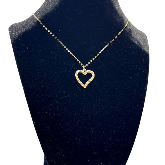 Gold Ripple Heart Necklace