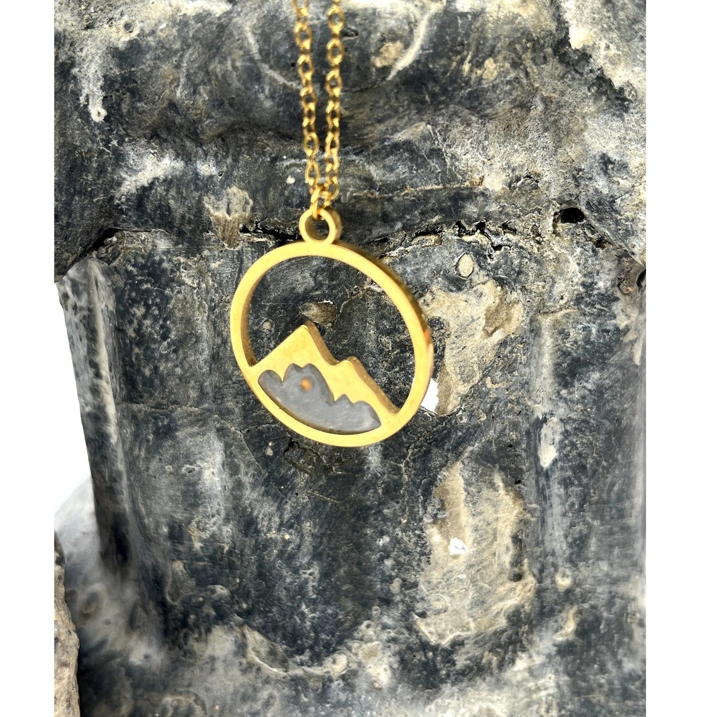 Gold Faith as a Mustard Seed Mountain Necklace