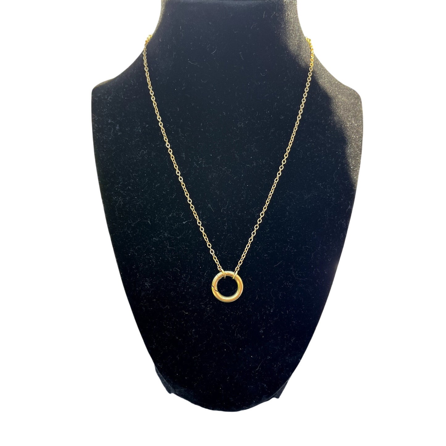 Gold Round Charm Necklace