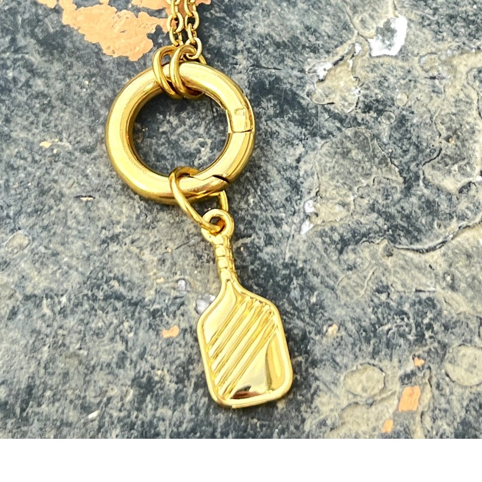 Gold Pickleball Charm