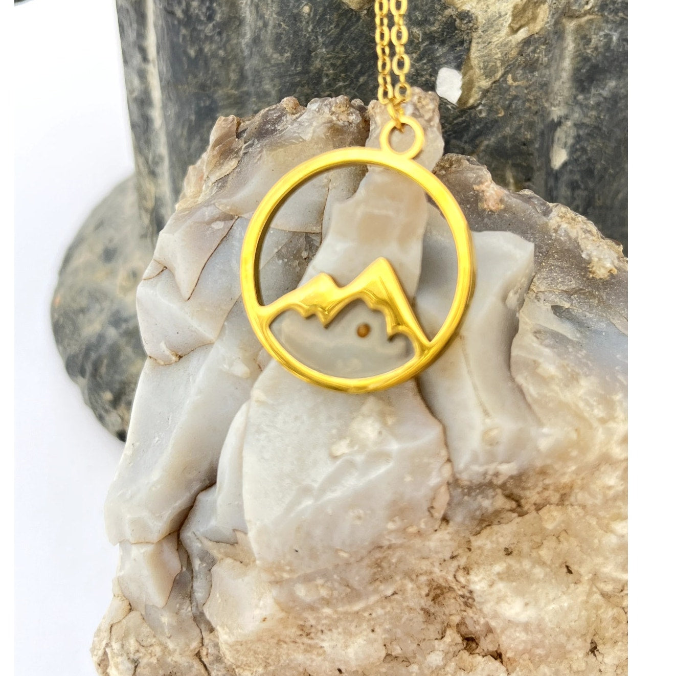 Gold Faith as a Mustard Seed Mountain Necklace